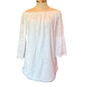 Lilly Pulitzer‎ White Lace Off Shoulder Bell Sleeve Dress Small
